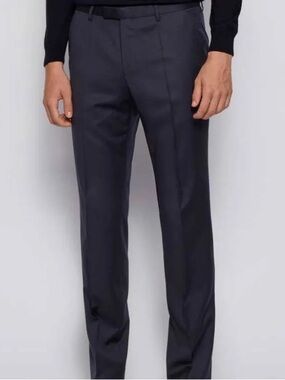 BOSS Hugo Boss Jam75 Sharp3 Wool Dress Pants 34x30 Men’s Gray